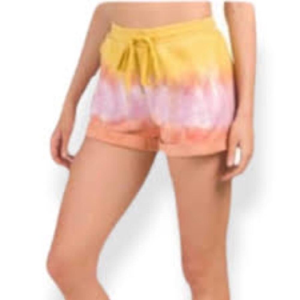 NWT Young Fabulous &‎ Broke Brooke Yellow Pink Tie Dye Shorts